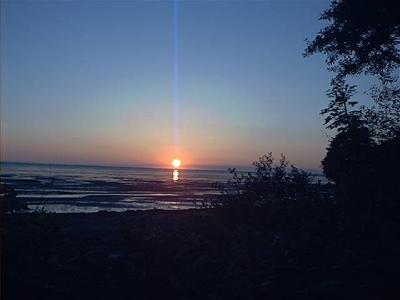 A sunset on the beach